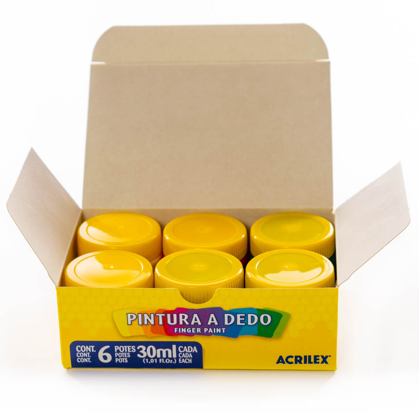 Caja de Pinturas al Dedo, para Dedos, Set de 6 Frascos Acrilex - Librería  IRBE Bolivia