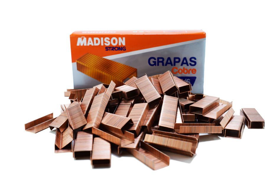 Paquete con 10 Cajas de Grapas de Cobre MADISON Nº 24/6 - Librería IRBE  Bolivia