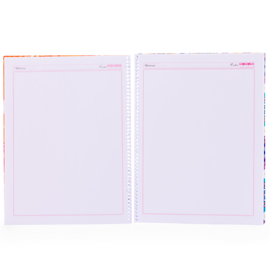 Cuaderno anillado artesanal Carta blanco 100h MARGEN ROJO