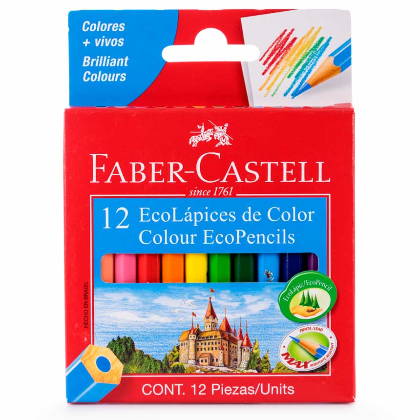 Caja de 12 EcoLápices Bicolores Hexagonales Faber-Castell 737 (Rojo y Azul)  - Librería IRBE Bolivia