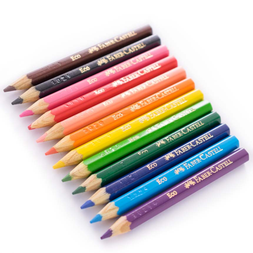 Lapices Eco De Color Faber Castell Cortos Por 12 Unidades