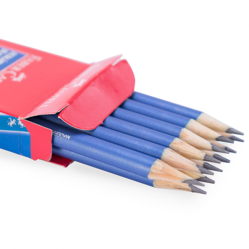 Lapiz negro barniz azul Faber Castell 12pcs