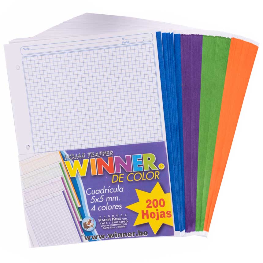 Hojas traper de 4 colores Winner 200h