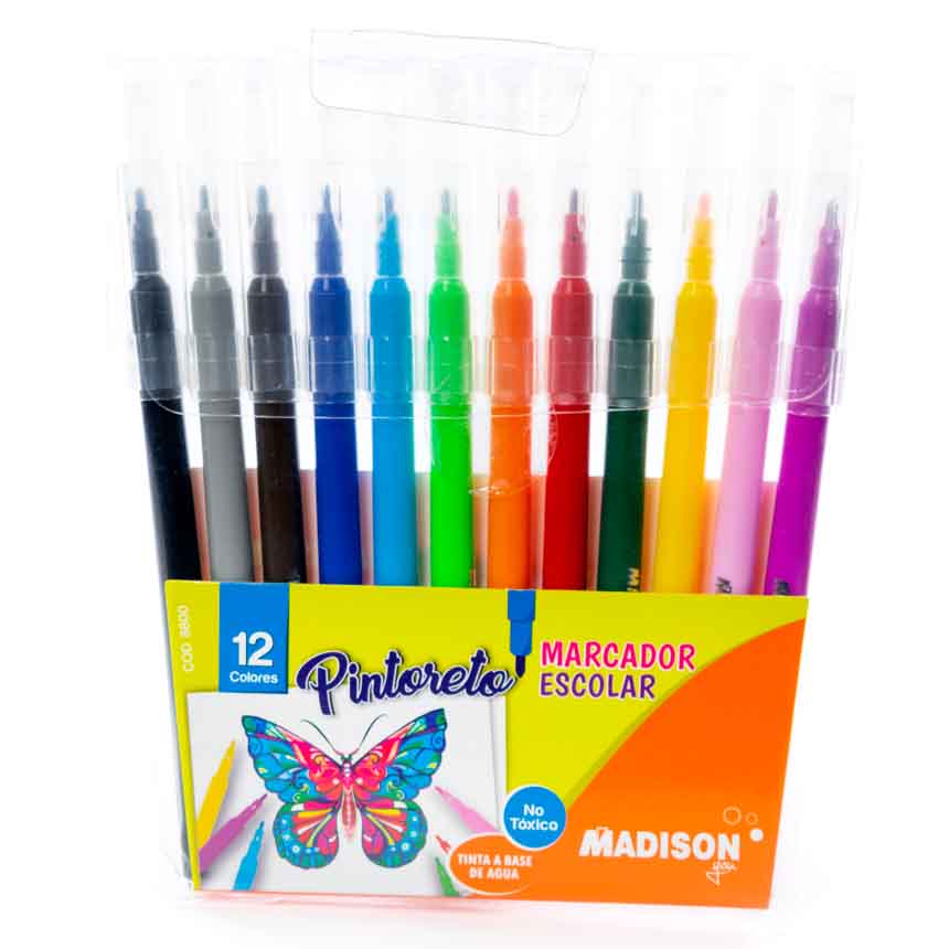 Marcador escolar Madison 12 Colores