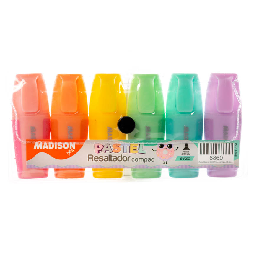 Resaltador Pastel Compac MADISON 6 colores