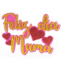 Decoracion en Goma Eva &quot;Feliz dia Mama Corazones&quot; 17x13 cm