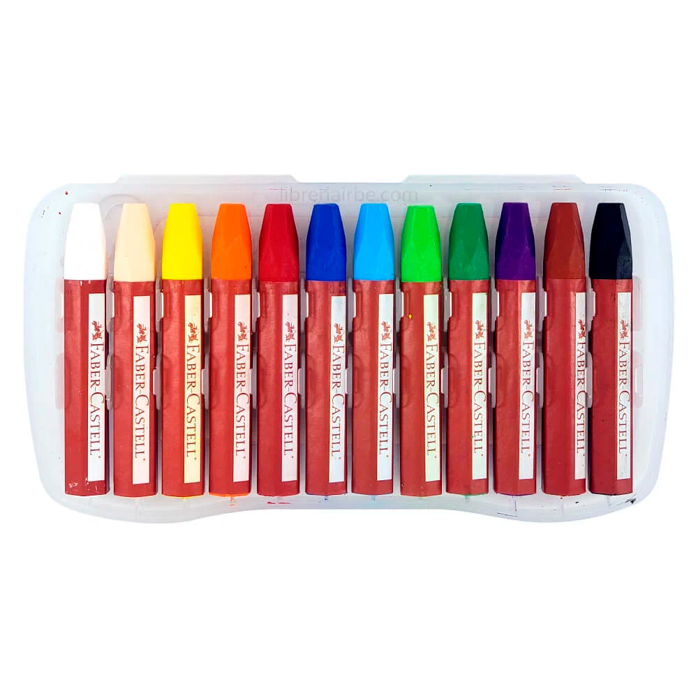 Crayon oleo pastel estuche rigido Faber Castell 12 colores