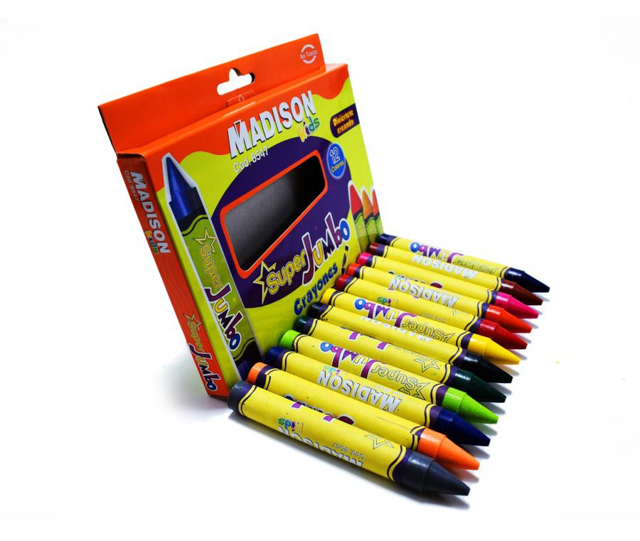 Crayon Super Jumbo Madison 12 Colores