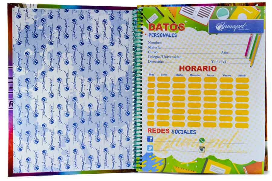 Cuaderno anillado Artesanal Carta RAYADO 100H