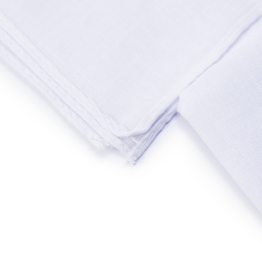Pañuelo blanco bordado 100% algodon MUJER 28x28cm 12uni