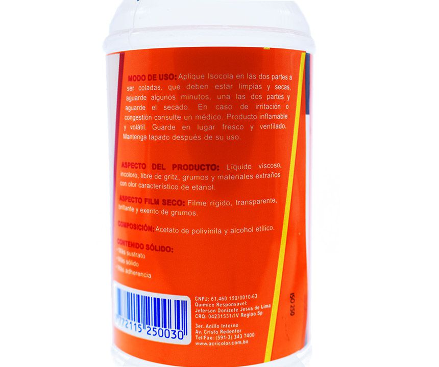 Pegamentos - Isocola liquida 250gr