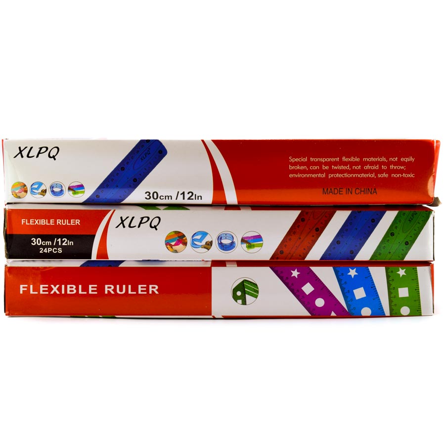 Regla FLEXIBLE 30cm 4 colores