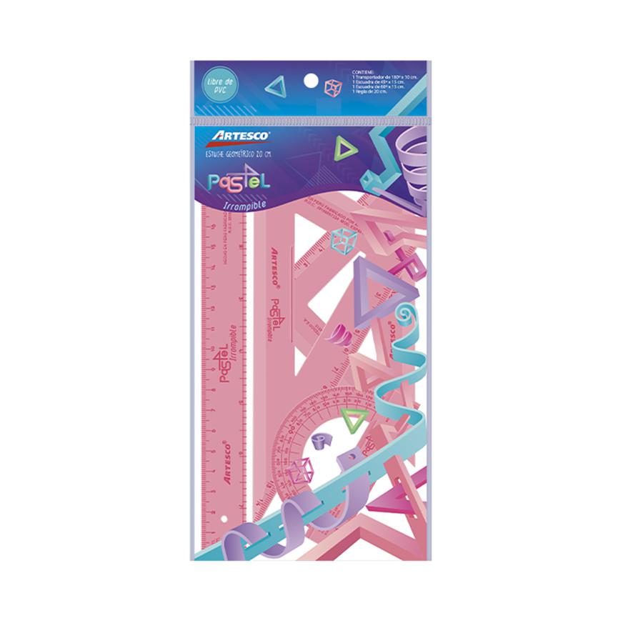 Estuche geometrico Artesco Pastel 30cm