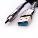 Cable Micro Tipo C Carga Rápida Qualcom 3.0 Transferencia de Datos Puntas Metalicas Reforzadas Luz LED inteligente