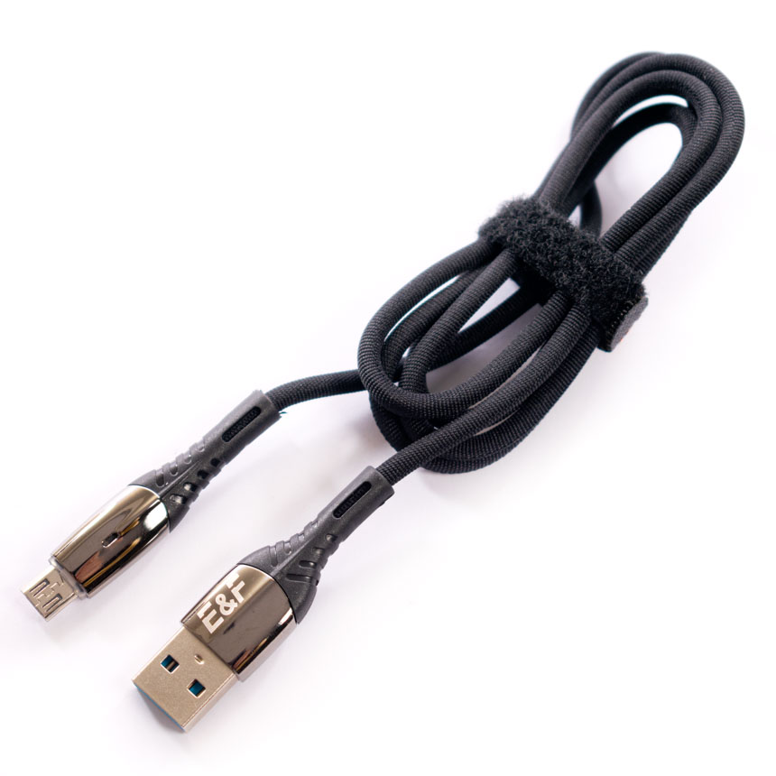 Cable Micro V8 Carga Rápida Qualcom 3.0 Transferencia de Datos Puntas Metalicas Reforzadas Luz LED inteligente