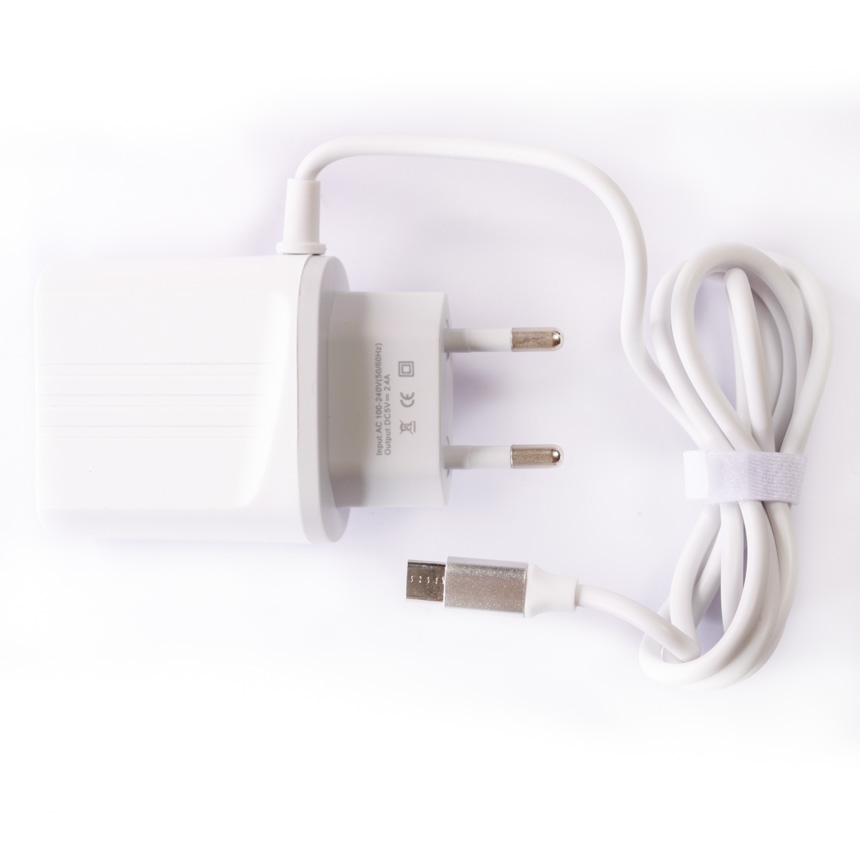 Cargador Micro V8 Directo 3.0 1 USB EU Pin Luz LED inteligente