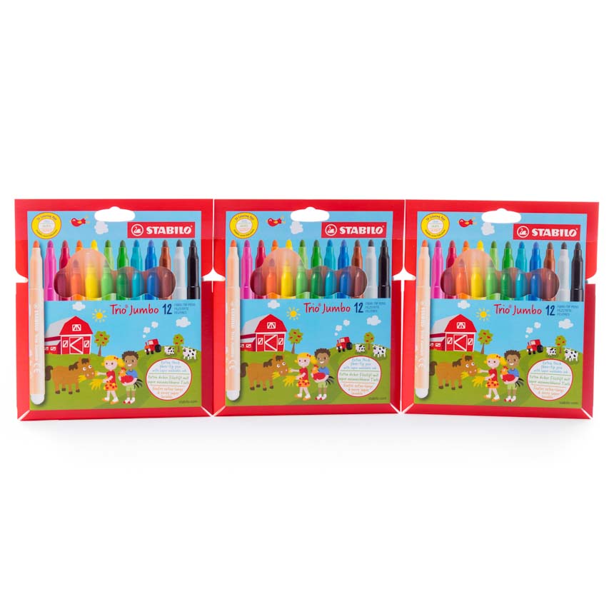 Marcador Trio Jumbo Stabilo 12 Colores