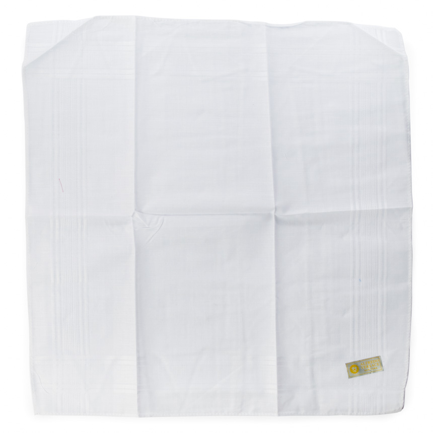 Pañuelo blanco bordado 100% algodon VARON 37x37cm 12uni