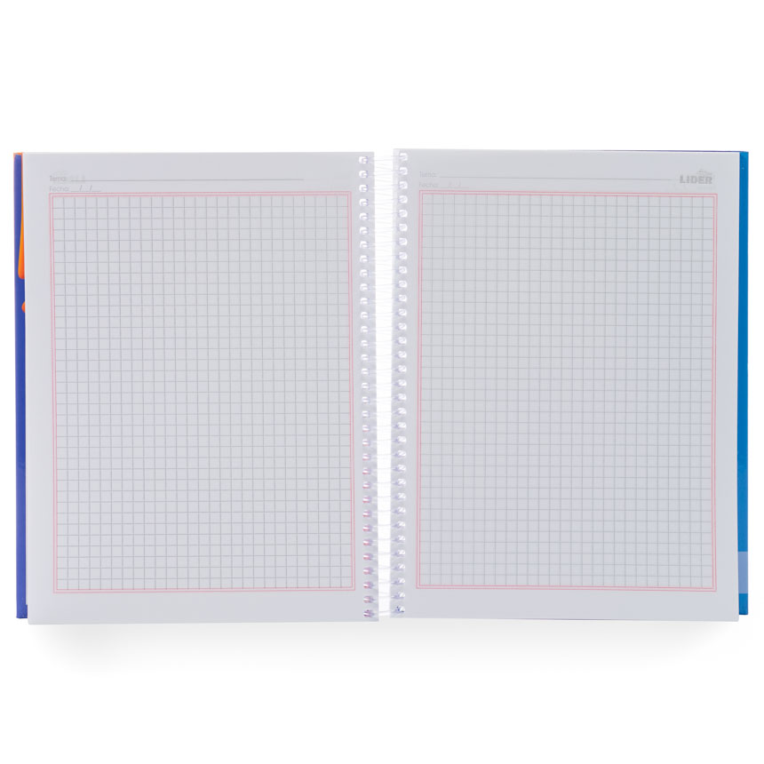 Cuaderno anillado A/Plasticas medio oficio Lider 100h 10u