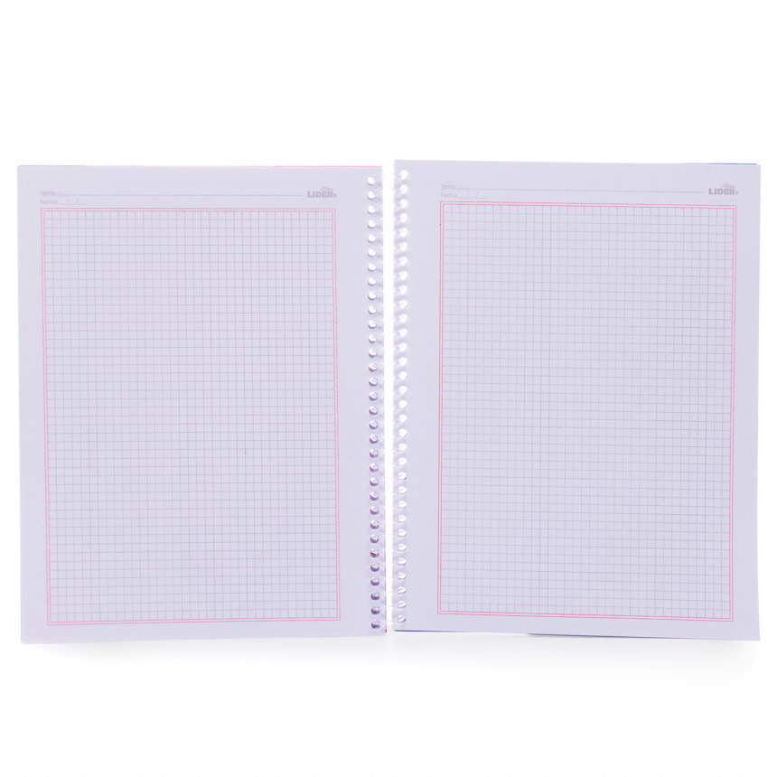 Cuaderno anillado con A/Plasticas Carta Lider 100h 10u