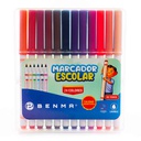 Marcador escolar estuche rigido Benma 24 colores