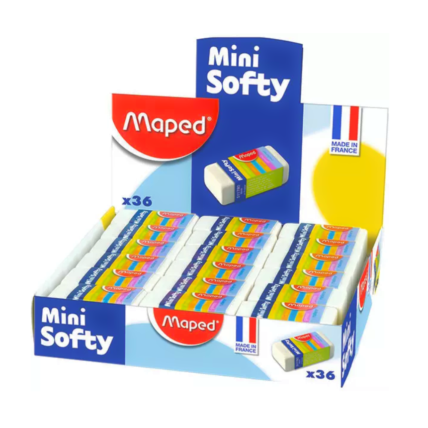 Borrador mini Softy d/plastico maped 36pcs