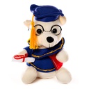 Peluche - osito sentado de graduacion con birrete, altura de 15cm