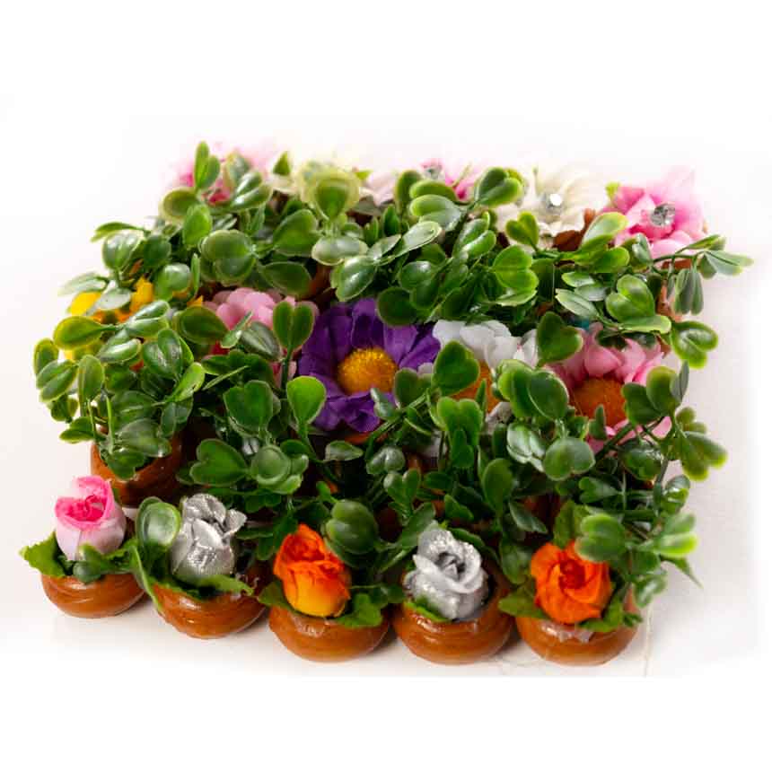 Maqueta macetas de flores 25pcs