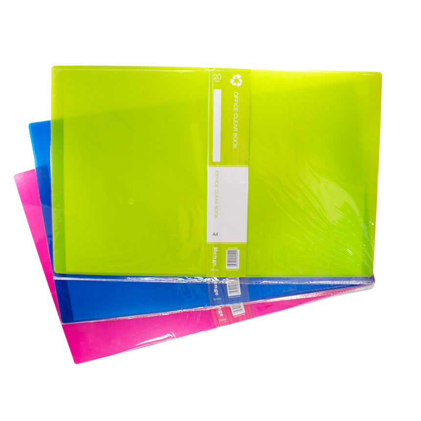 Folder Plastico A4 con 20 fundas OFFICE CLEAR BOOK