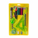 Estuche Geometrico 13pcs + lapices de color
