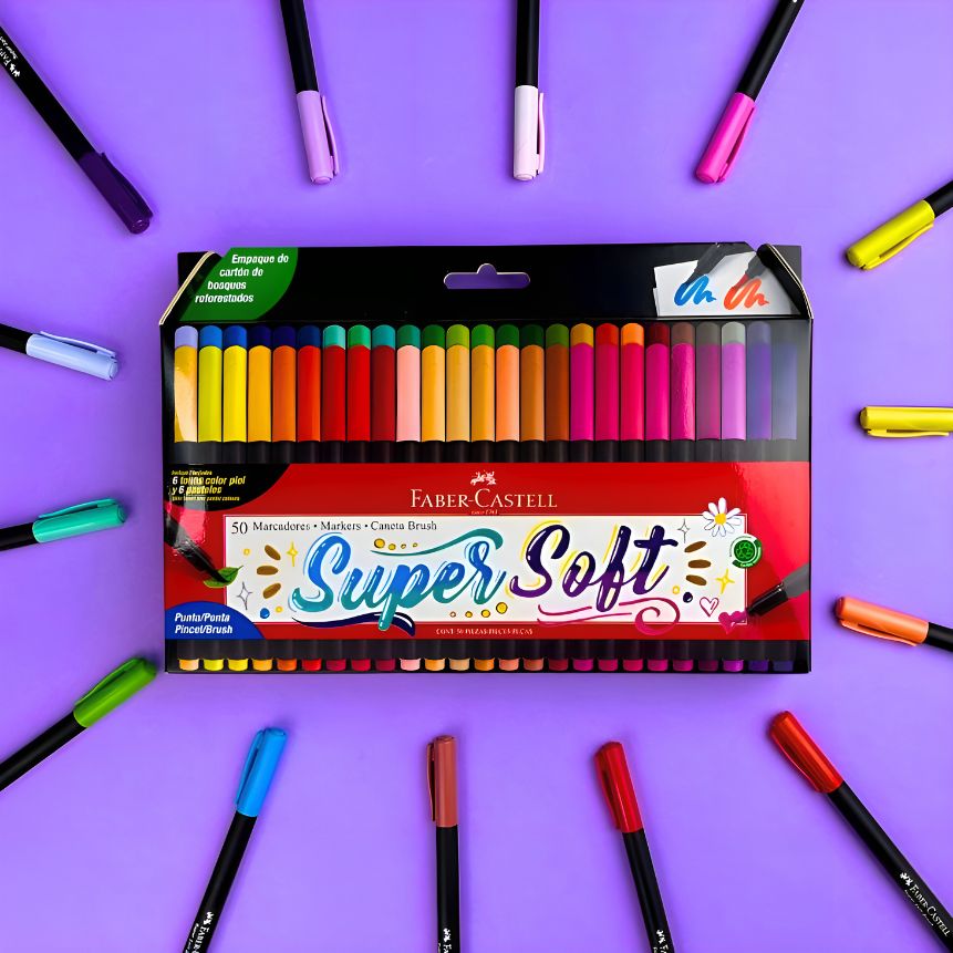 Marcador SUPER SOFT Faber Castell 100 colores