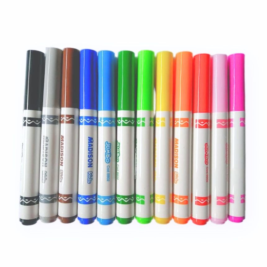 Marcador Jumbo Madison MAX Punta Conica 12 Colores