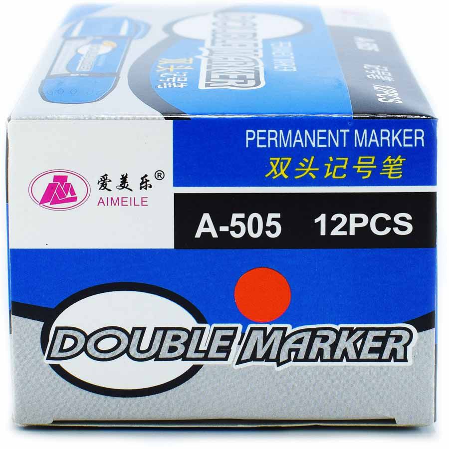 Marcador Permanente Doble Punta 12u