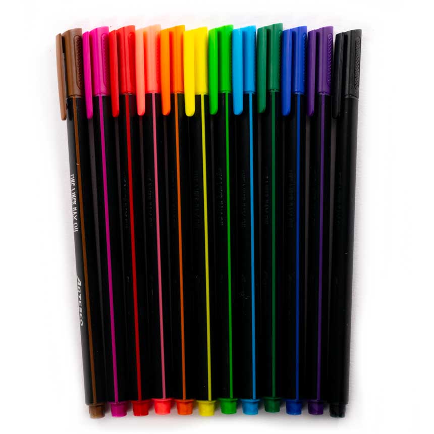 Micropunta 0.3-0.4mm Fine Liner max 04 Artesco 12 colores