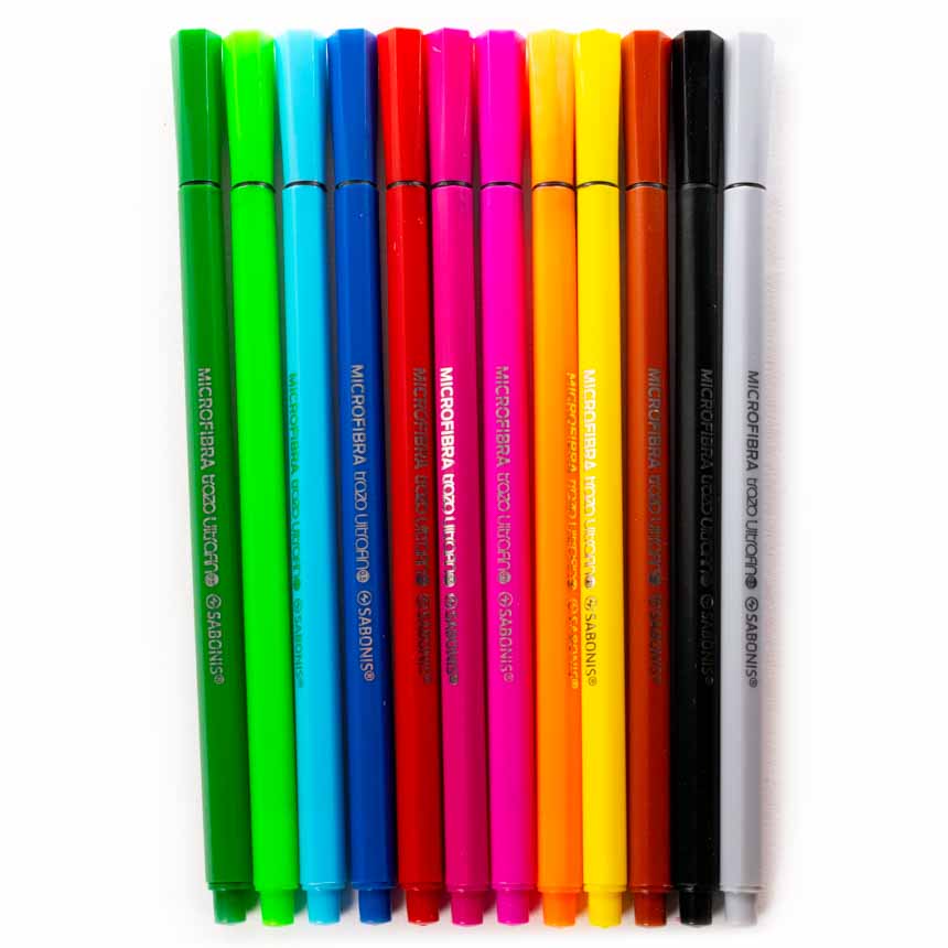 Micropunta fibra punta fina Sabonis de 12 colores