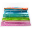 Regla colores transparentes 30cm Madison cajita de 12 pcs