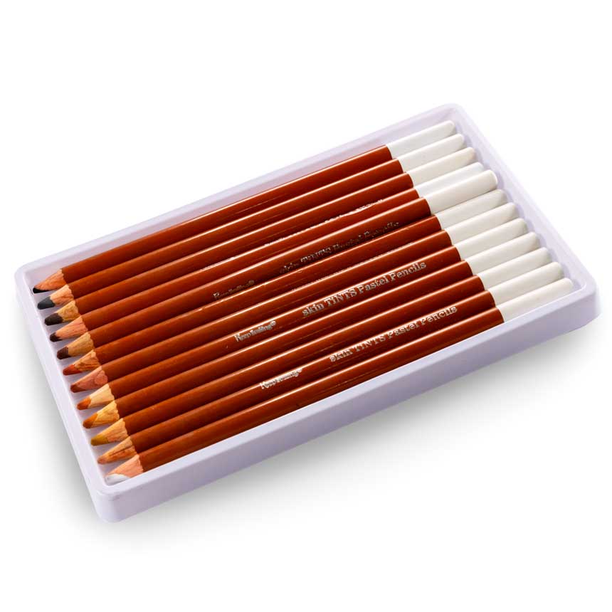 Lapiz pastel tintes de piel 4mm Keep Smiling 12 colores de piel