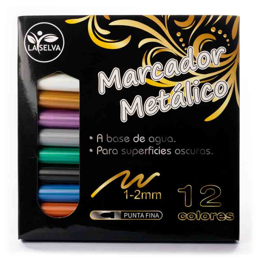 Marcador metalico de Agua de 12 colores