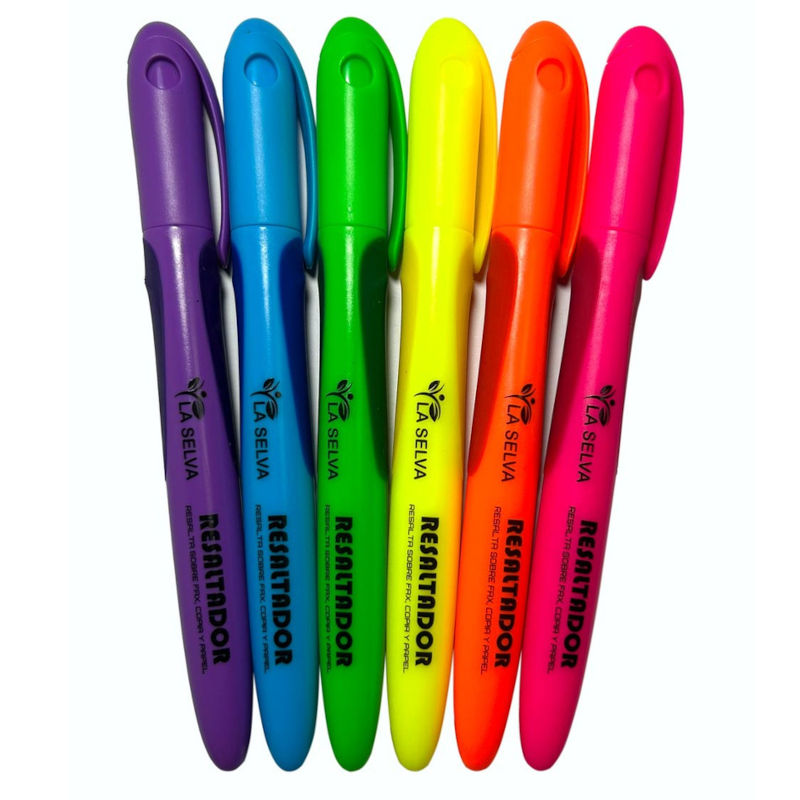 Resaltador de colores fluorescente LS1200N, 1-4mm La Selva de 6pcs