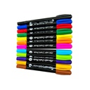 Marcador Escolar Doble Punta Extrafina de 12 colores