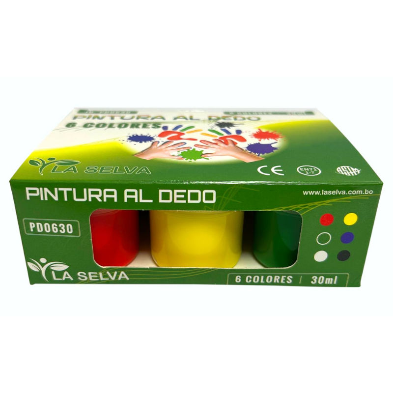 Pintura al dedo 30ml La Selva 6 colores