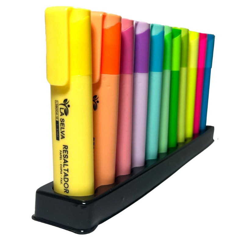 Resaltador jumbo 8 color pastel + 4 color neon La Selva de 12 colores