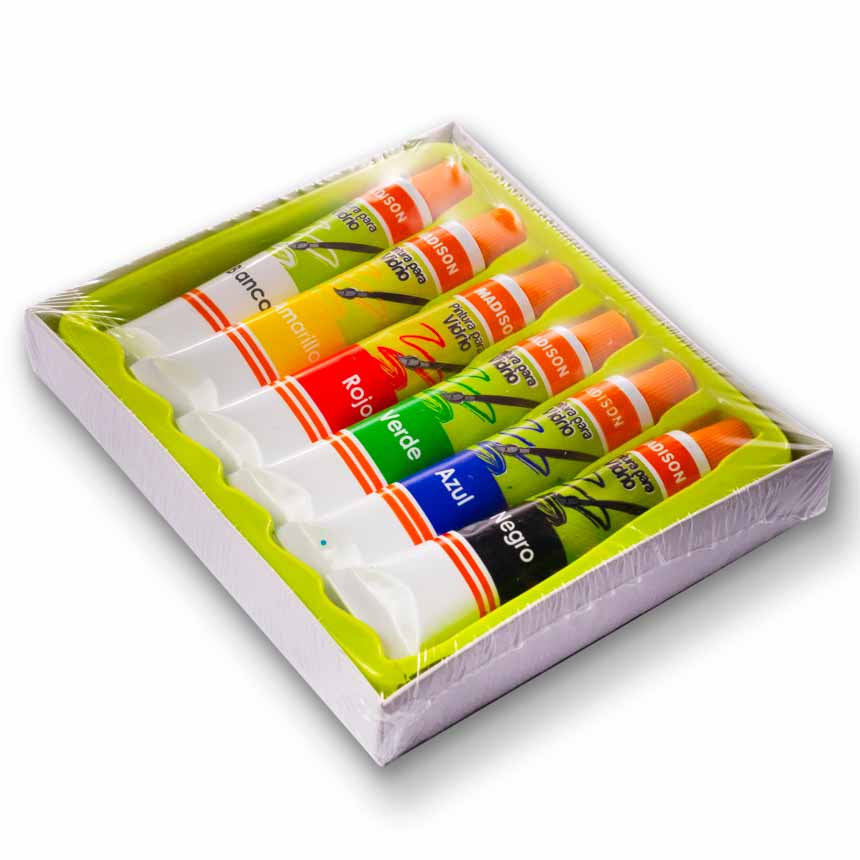 Pintura para vidrio 6 colores