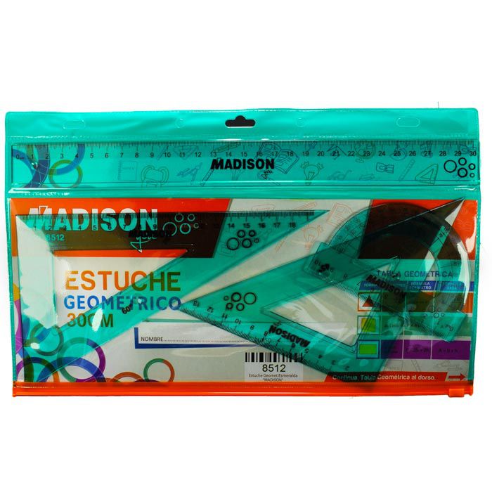 Estuche geometrico c/cierre madison 30 cm