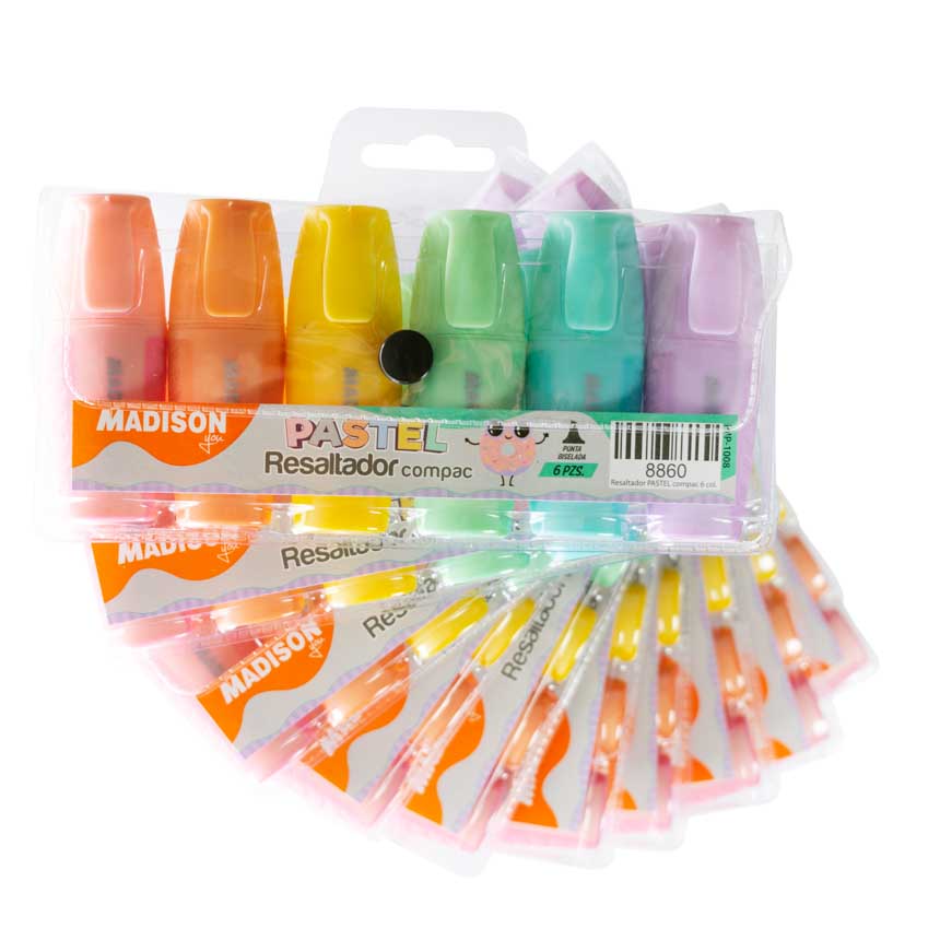 Resaltador Pastel Compac MADISON 6 colores