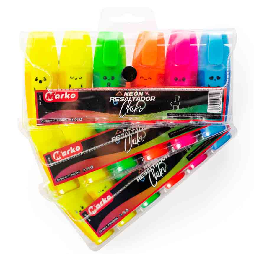 Resaltador Marko de 6 colores Neon