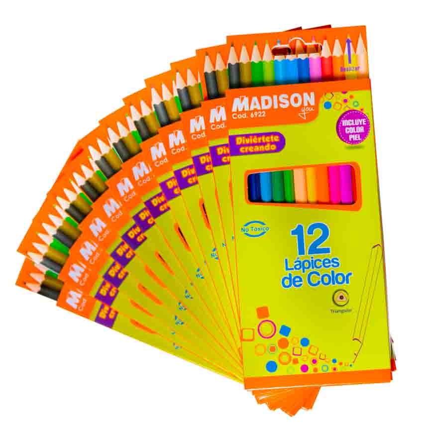 Color Largo Madison Triangular de 12 Colores