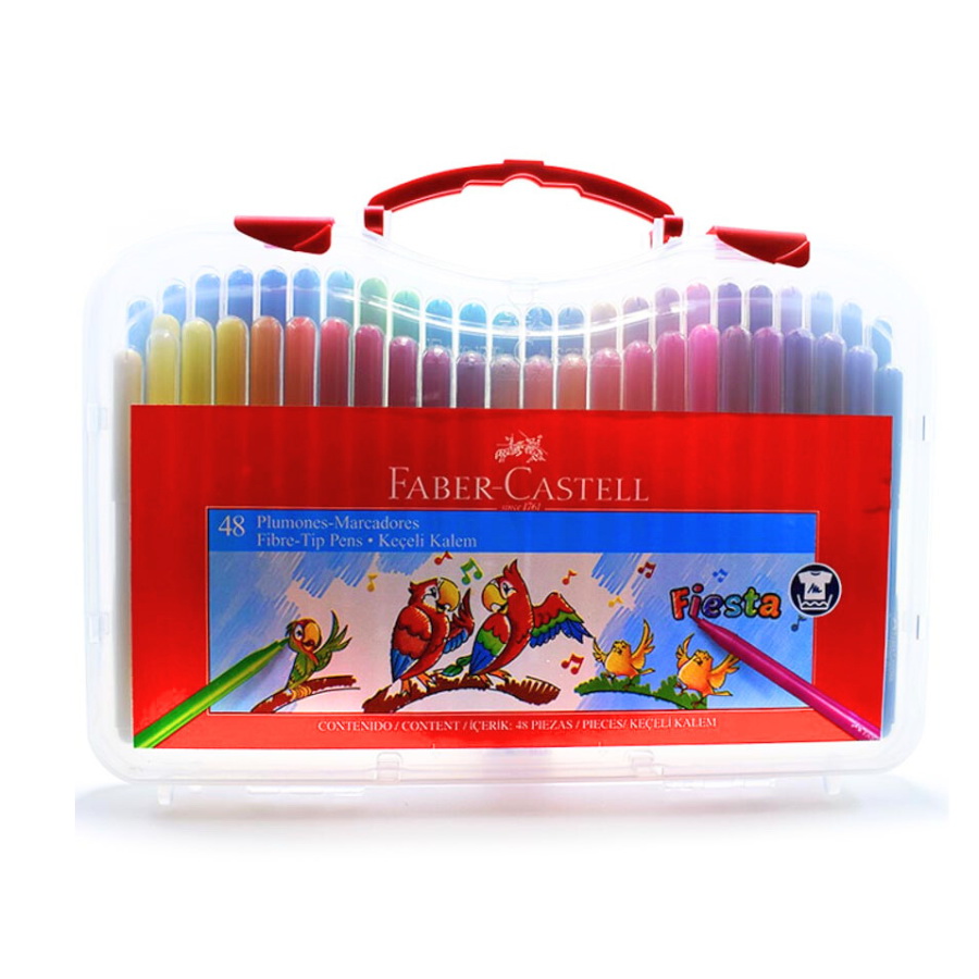 Marcador fiesta estuche rigido Faber Castell 48 colores