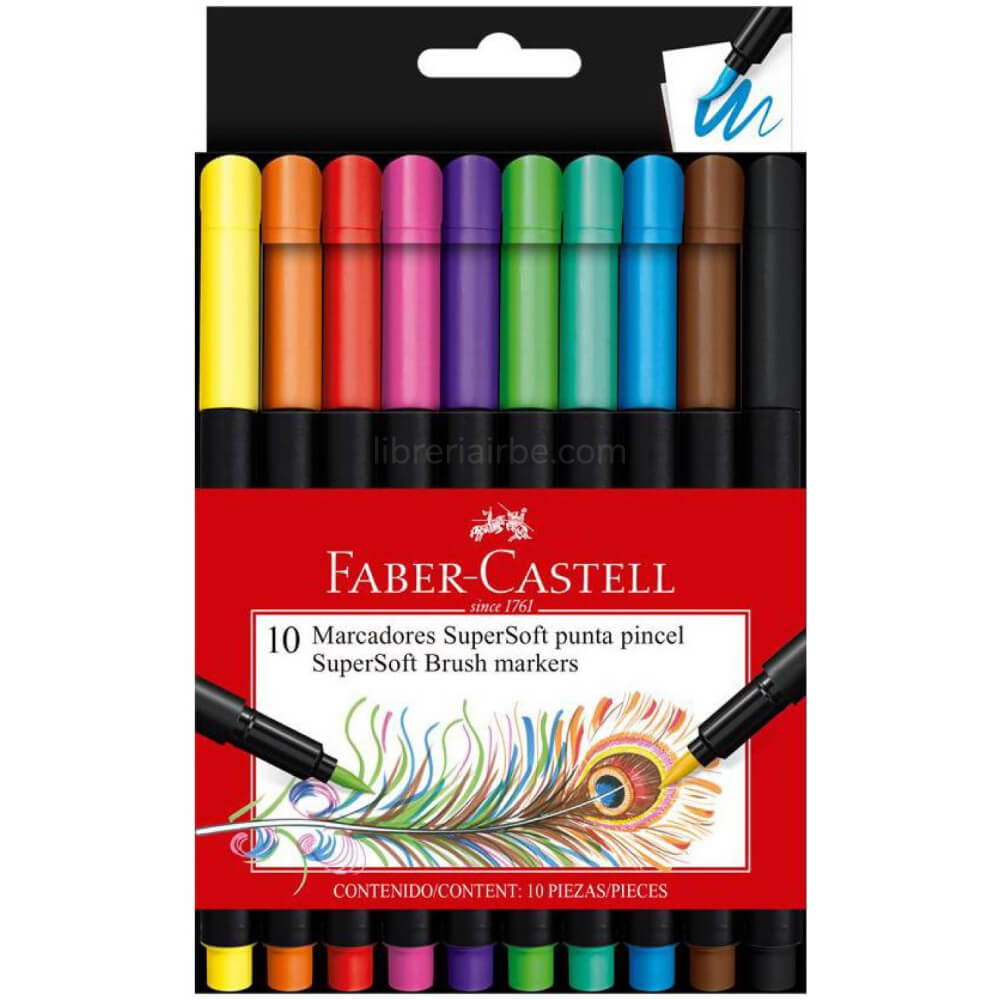 Marcador SUPER SOFT Faber Castell 10 colores