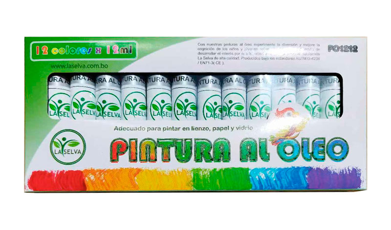 Pintura al oleo de 12ml La Selva estuche de 12 colores